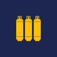 gas cylinders, tanks vector icon