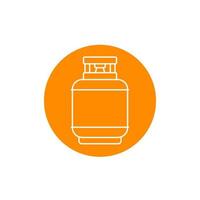 gas cylinder, propane tank, linear icon vector
