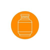 gas cylinder, propane tank, linear icon vector