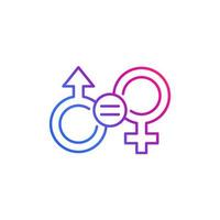 gender equality and equal rights line icon vector