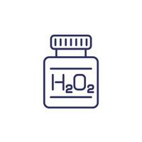 hydrogen peroxide line icon on white vector