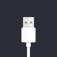 icono de enchufe usb, estilo plano vector