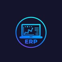 ERP system software, vector