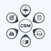 CRM, customer relationship management infographics template vector