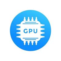 GPU icon, graphic processor chipset vector