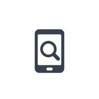 mobile search icon on white vector