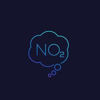 NO2, nitrogen dioxide vector linear icon