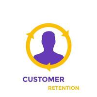 Returning customer and client retention icon vector