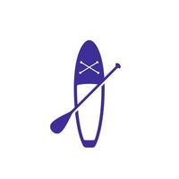 SUP board with paddle icon on white vector