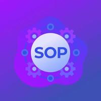 SOP icon, Standard Operating Procedure, vector design