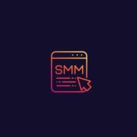 SMM, Social Media Marketing vector linear icon