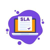 SLA, icono de vector de acuerdo de nivel de servicio