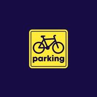 Bicycle, bike parking sign, vector