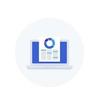 Data analytics, business intelligence, spreadsheet vector icon