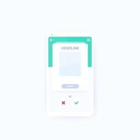 UI card for mobile app design vector