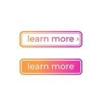 buttons for websites, learn more, vector