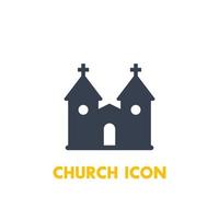 icono de la iglesia en blanco vector