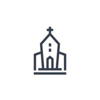 icono de iglesia en estilo lineal vector