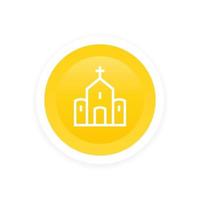 church, catholic temple linear icon vector