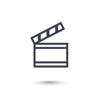 clapperboard icon on white vector