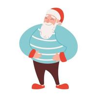 old man with santa hat vector