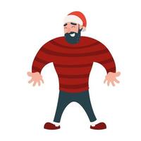 man with santa hat vector