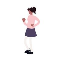 young woman in skirt vector