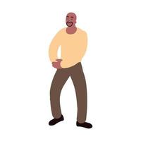 bald afro american man vector