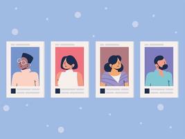 conjunto de fotos personas vector