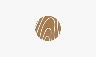 wood fiber circle logo design vector. brown texture wood illustration. vector