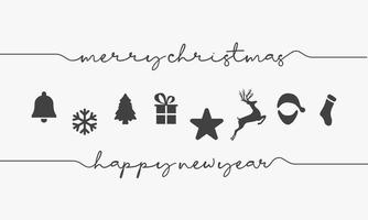 ornament background with text merry christmas happy new year. vector