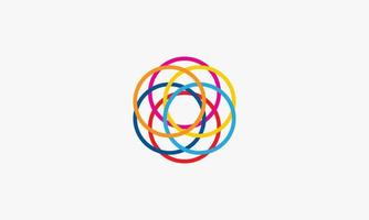 line circles colorful logo design vector. vector