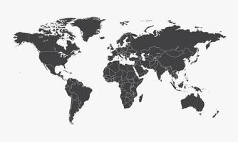 mapa plano. mapa de geografía mundial. vector de diseño.