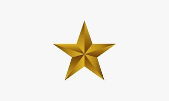 Ilustración de diseño gráfico 3d de vector de estrella de oro.