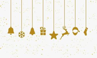 hanging decoration christmas gold color design vector illustration.