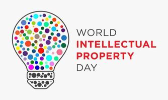 lightbulb colorful dots design vector. World Intellectual Property Day. vector