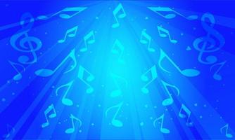 blue background music note vector illustration.