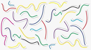 memphis curved line abstract background vector