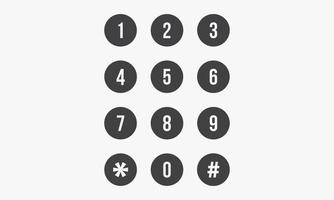 keypad circle number isolated on white background. vector