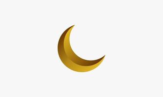 gold crescent moon 3d illustration graphic vector. vector