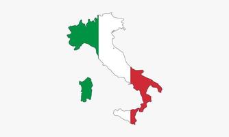 Italia mapa de diseño vectorial sobre fondo blanco. vector
