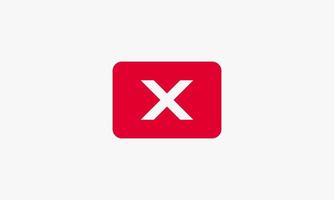 square crossmark red button. close exit design vector. vector