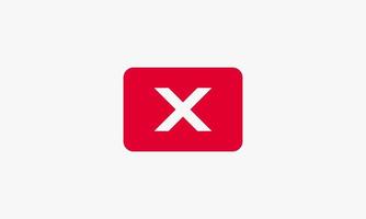 square crossmark red button. close exit design vector. vector