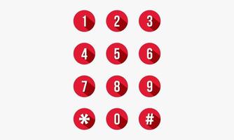 red circle keypad number with shadow design vector illustration.