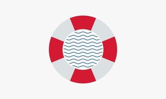 lifebuoy waves vector on white background.