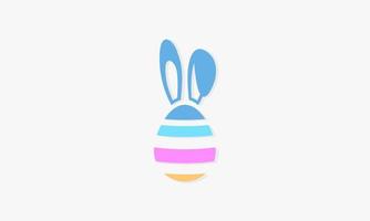Huevos de Pascua con ilustración de vector de diseño de orejas de conejo.