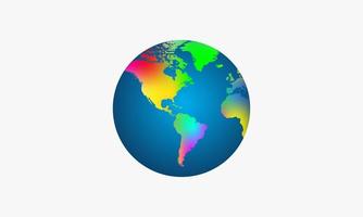 earth globe vector illustration. multi colored modern design.