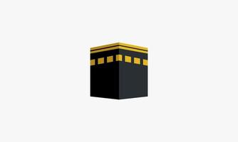 Ilustración de vector de Kaaba. la qibla de los musulmanes. aislado sobre fondo blanco.