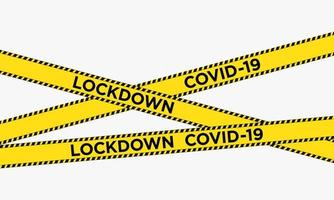 yellow line lockdown covid-19.background vector illustration.