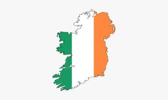 Diseño de vector de mapa de Irlanda sobre fondo blanco